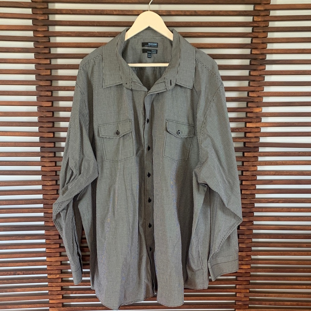 Murano Men's Grey Lightweight Button-Front Shirt